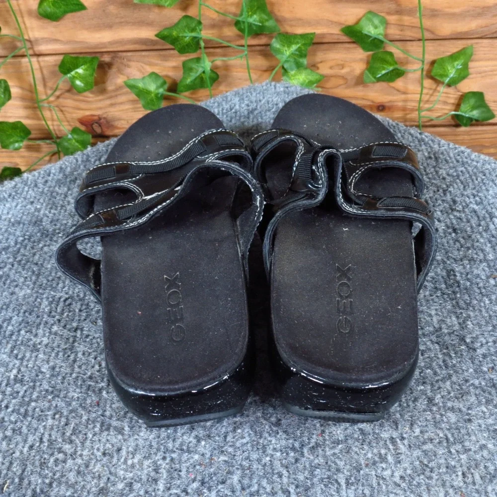 Geox Kids Unisex Slide Sandal Size 5 Casual Everyday‎ Black Synthetic